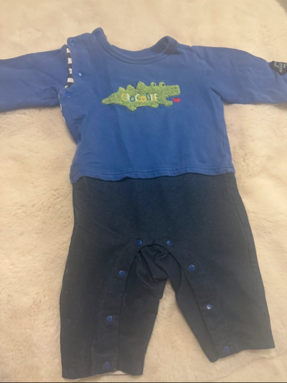 Infant boys vintage alligator jumpsuit